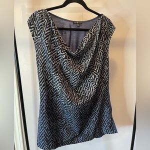 Women’s sLarge Blue/Black top.Cowl neck. Gently used